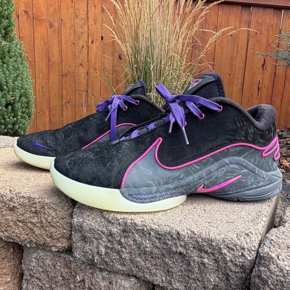 Nike LeBron 21 Akoya Basketball Shoes Black Purple Pink FV2345-001 Mens 10.5-11